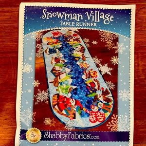 Shabby Fabrics Snowman Village Table Runner  kit